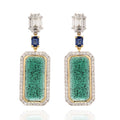 Emerald Rectangle Earrings