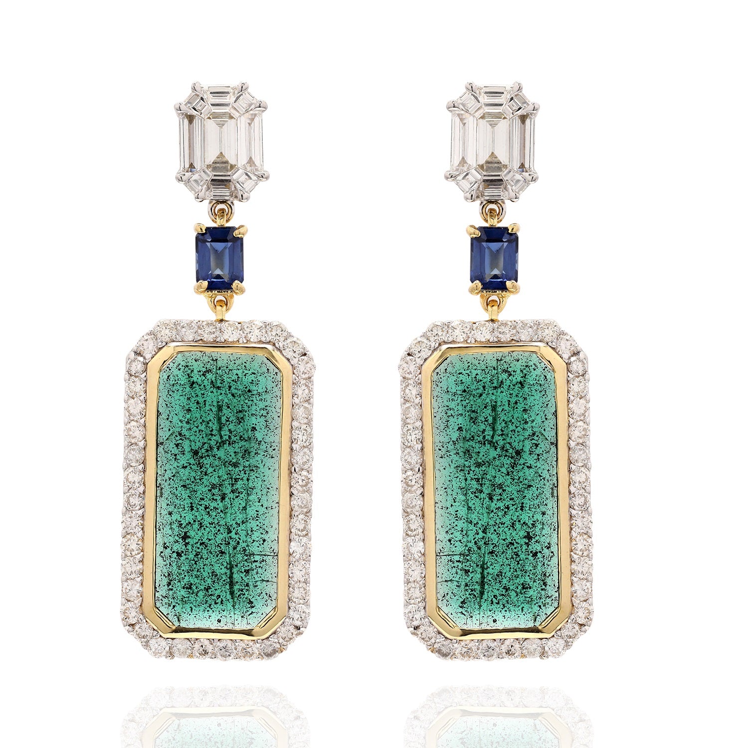 Emerald Rectangle Earrings