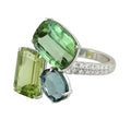 Emerald, Peridot, Trio Ring