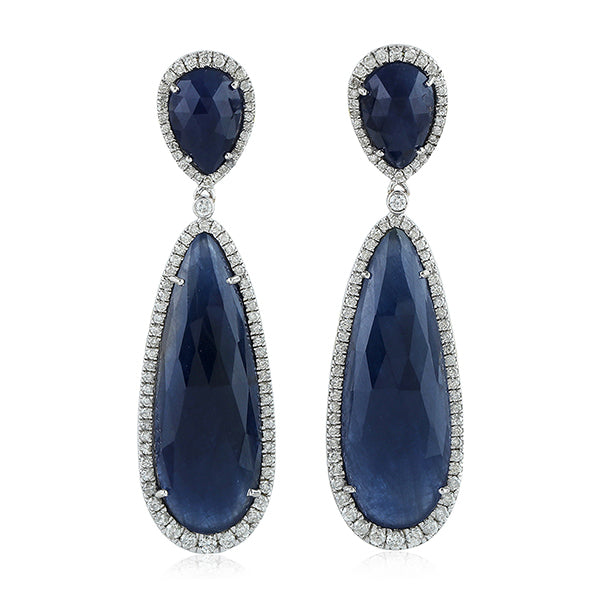 Blue Sapphire Drop Earrings
