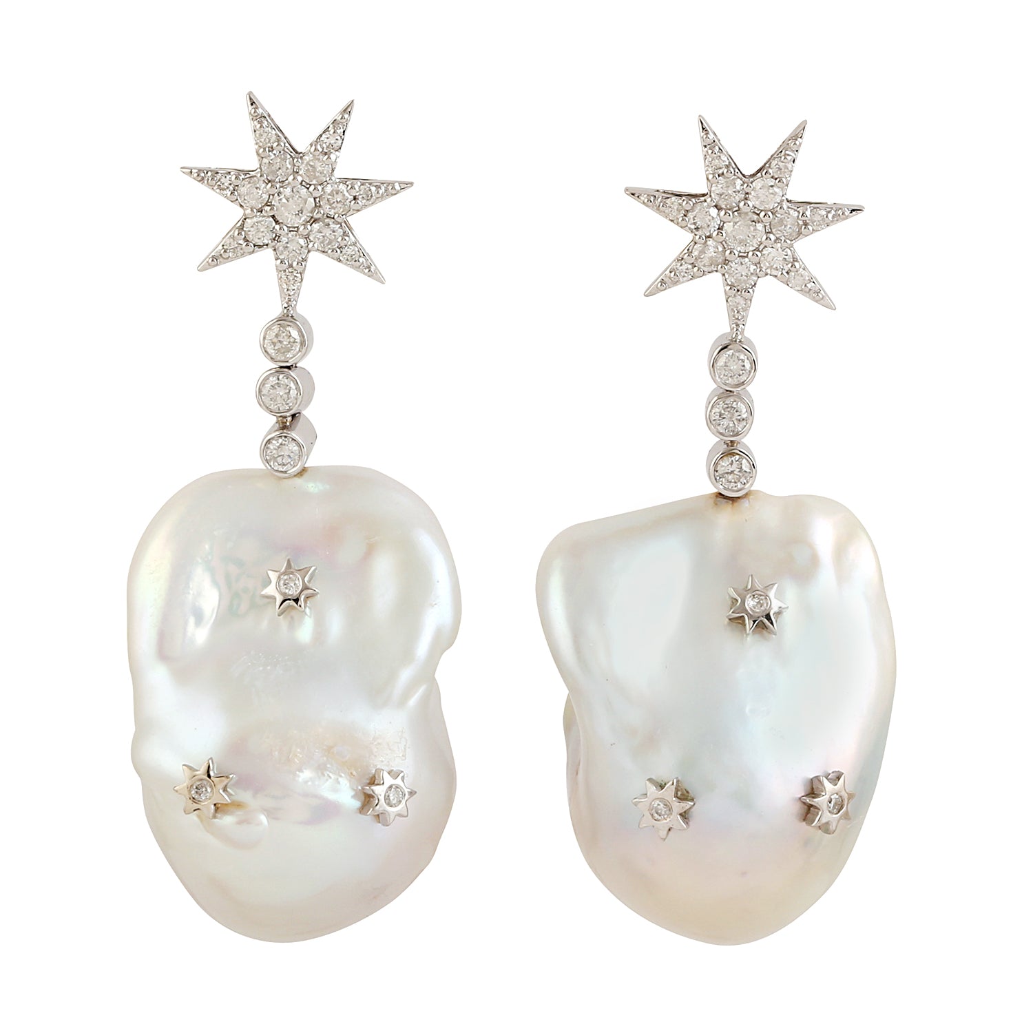 Baroque Pearl Star Earrings