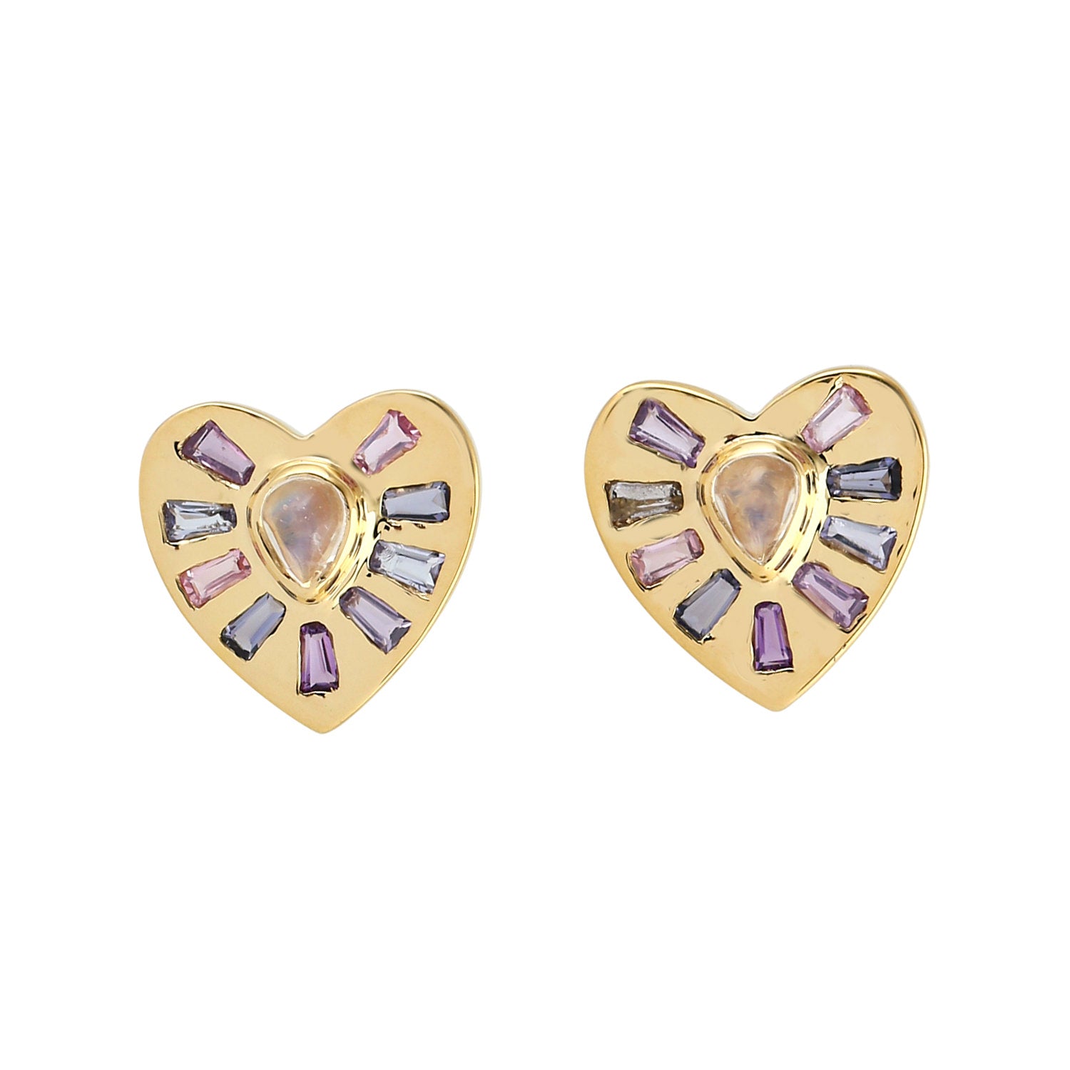 Gold Heart Studs
