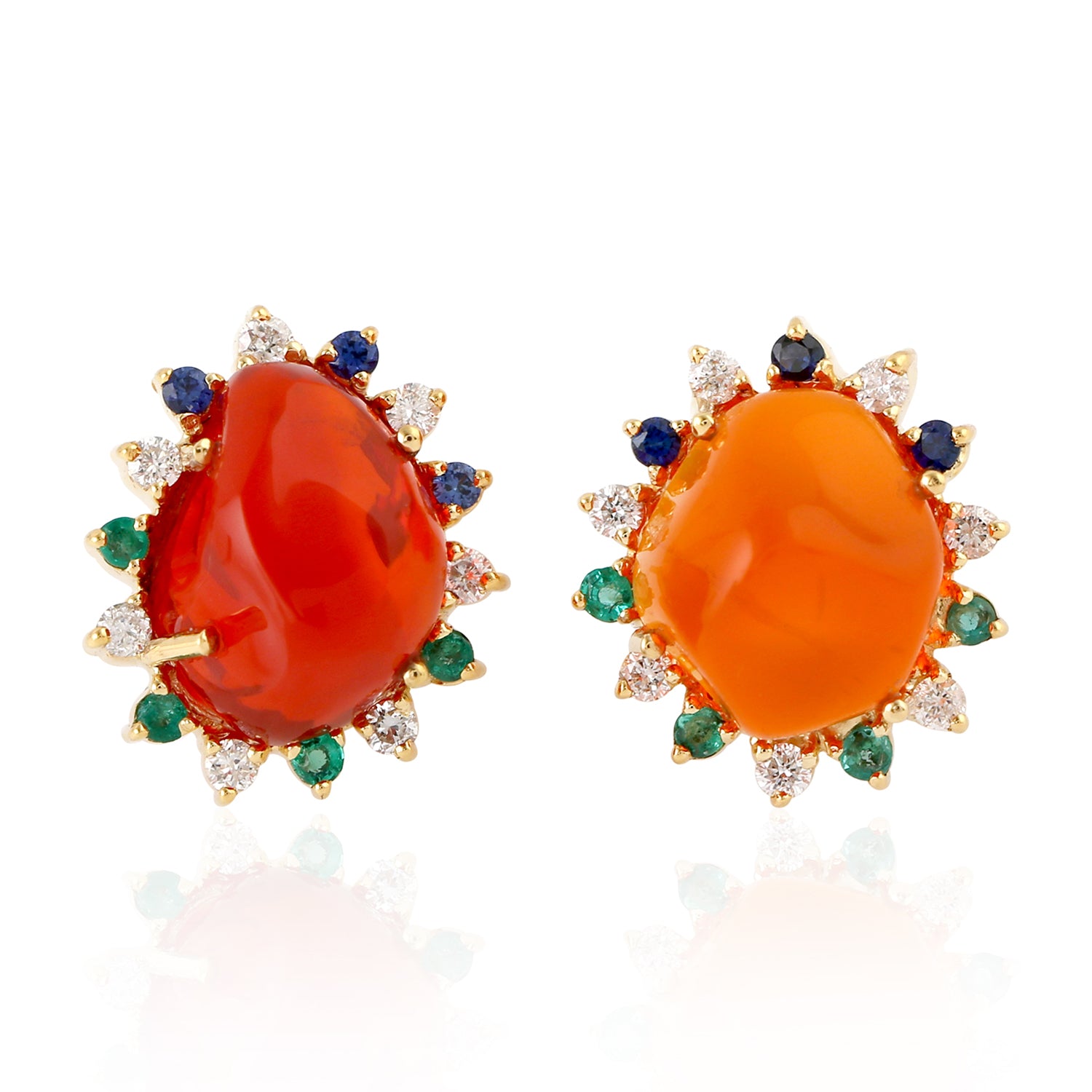 Citrine & Diamond Studs