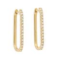 Gold Paperclip Diamond Earrings