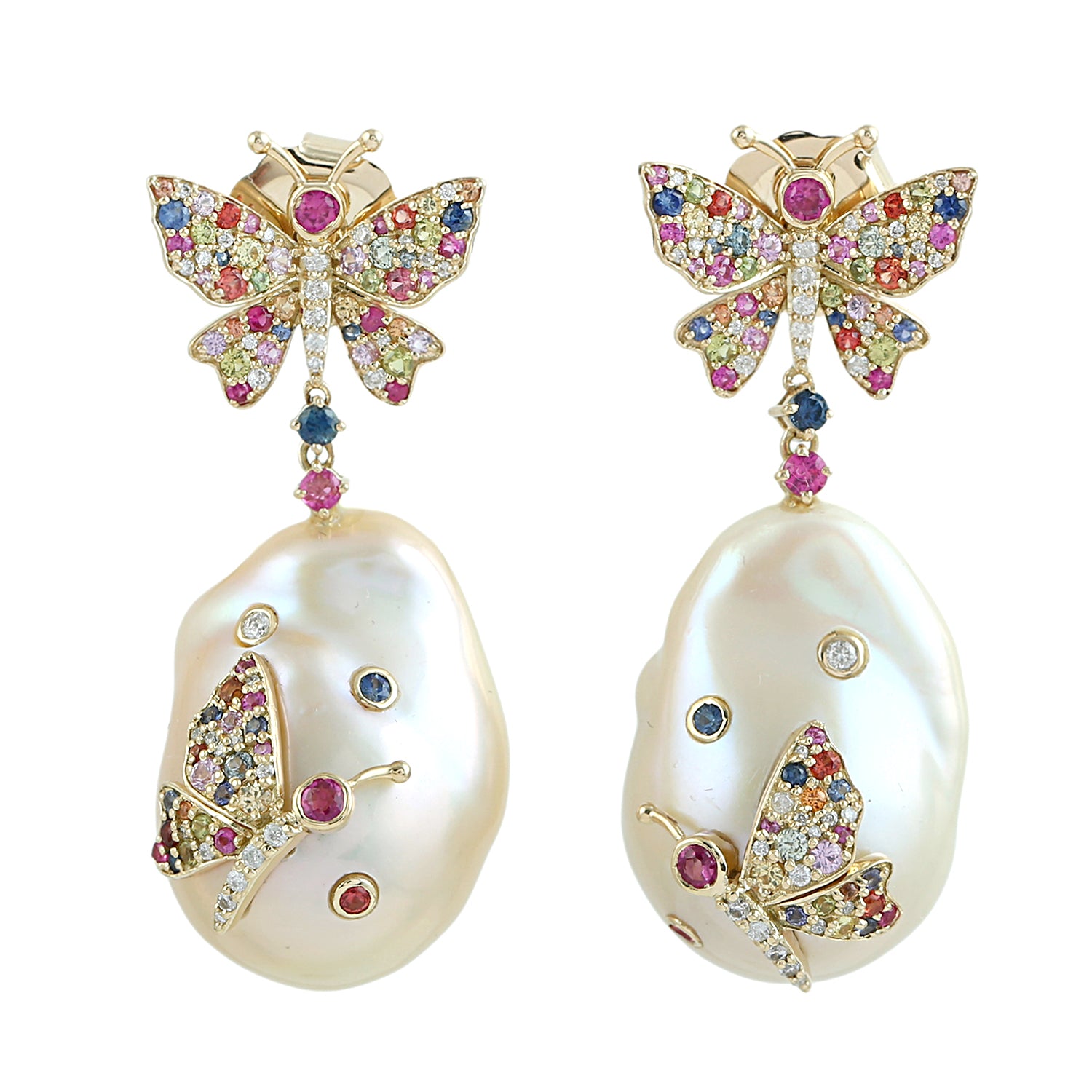 Butterfly Pearl Earrings