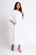 Oversized Napa Dress | White Linen