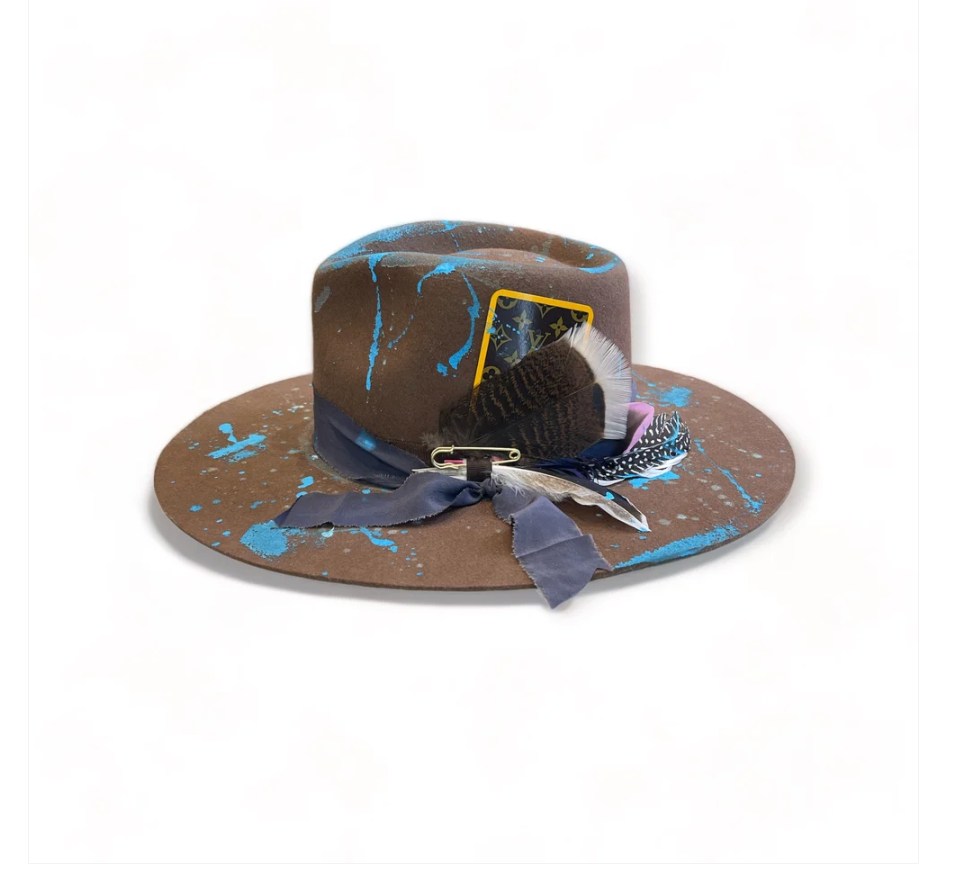 Bespoke Felt Hat | Turquoise Paint