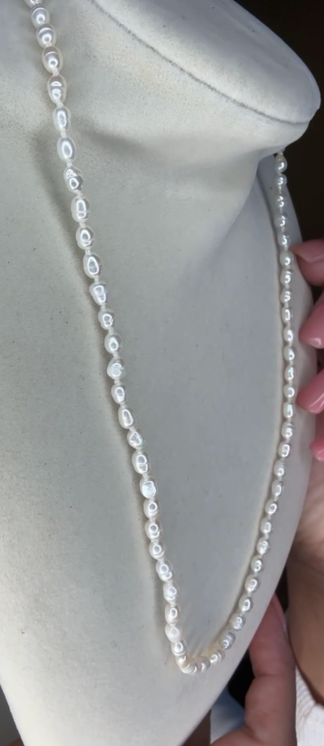 Freshwater Oval Seed Pearl Necklace