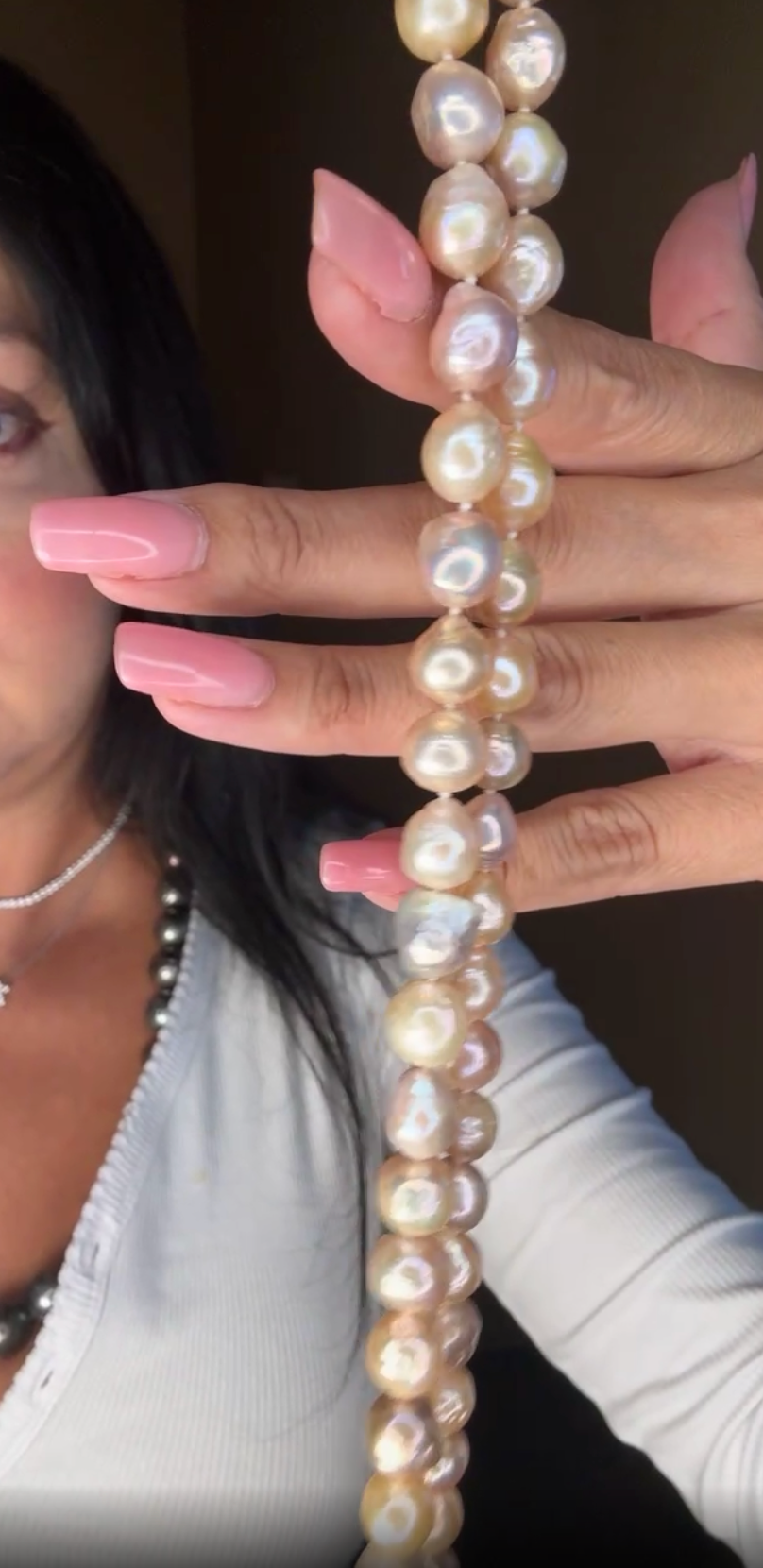 Pink Fireball Pearl Strand