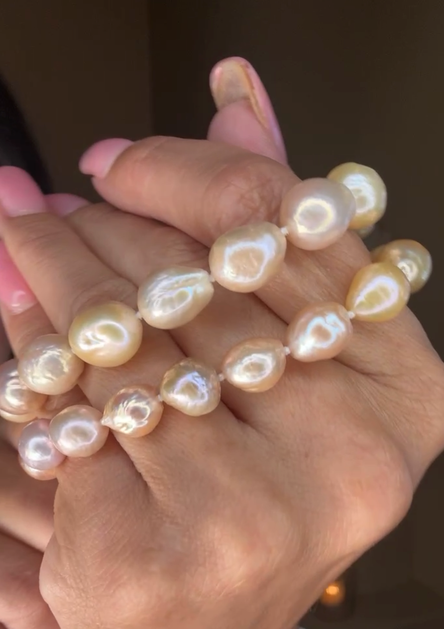 Pink Fireball Pearl Strand
