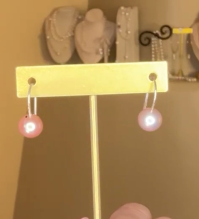 Horseshoe Pink Edison Pearl Earrings