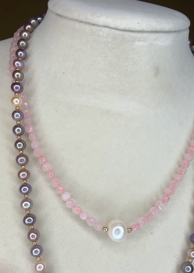 Pink Quartz Necklace