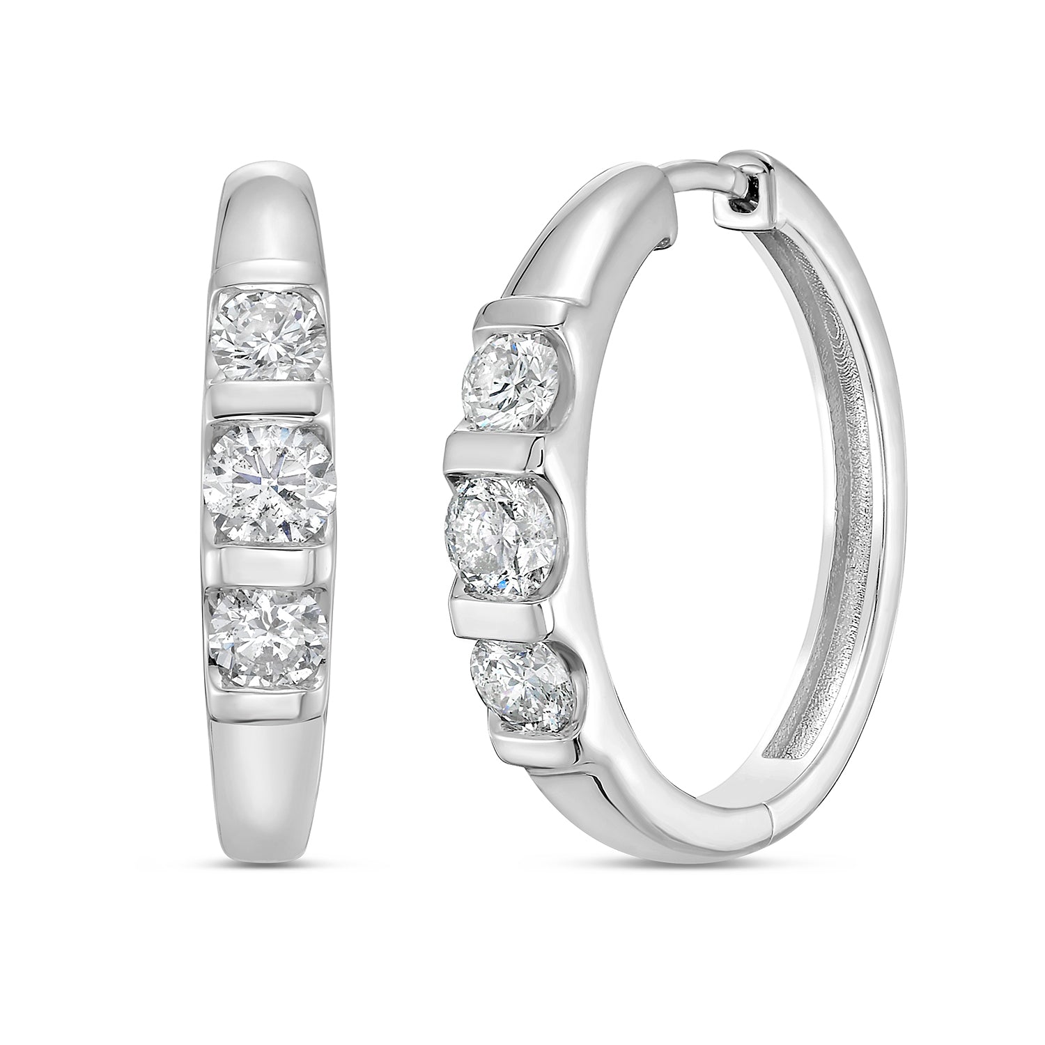 Small Diamond Hoop Earrings