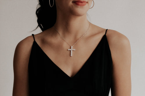 6ct CVD Cross Necklace