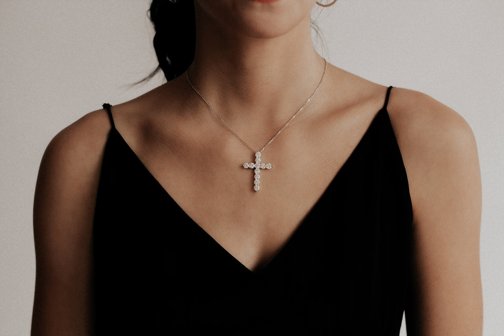 6ct CVD Cross Necklace